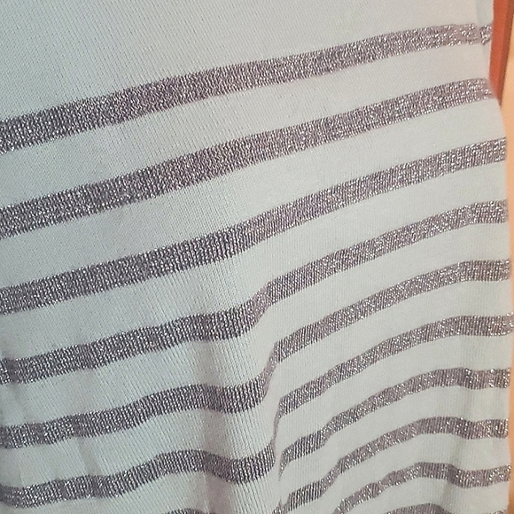 LOFT Outlet Sky Blue & Silver Sparkle Sweater, size Medium - Picture 2 of 8